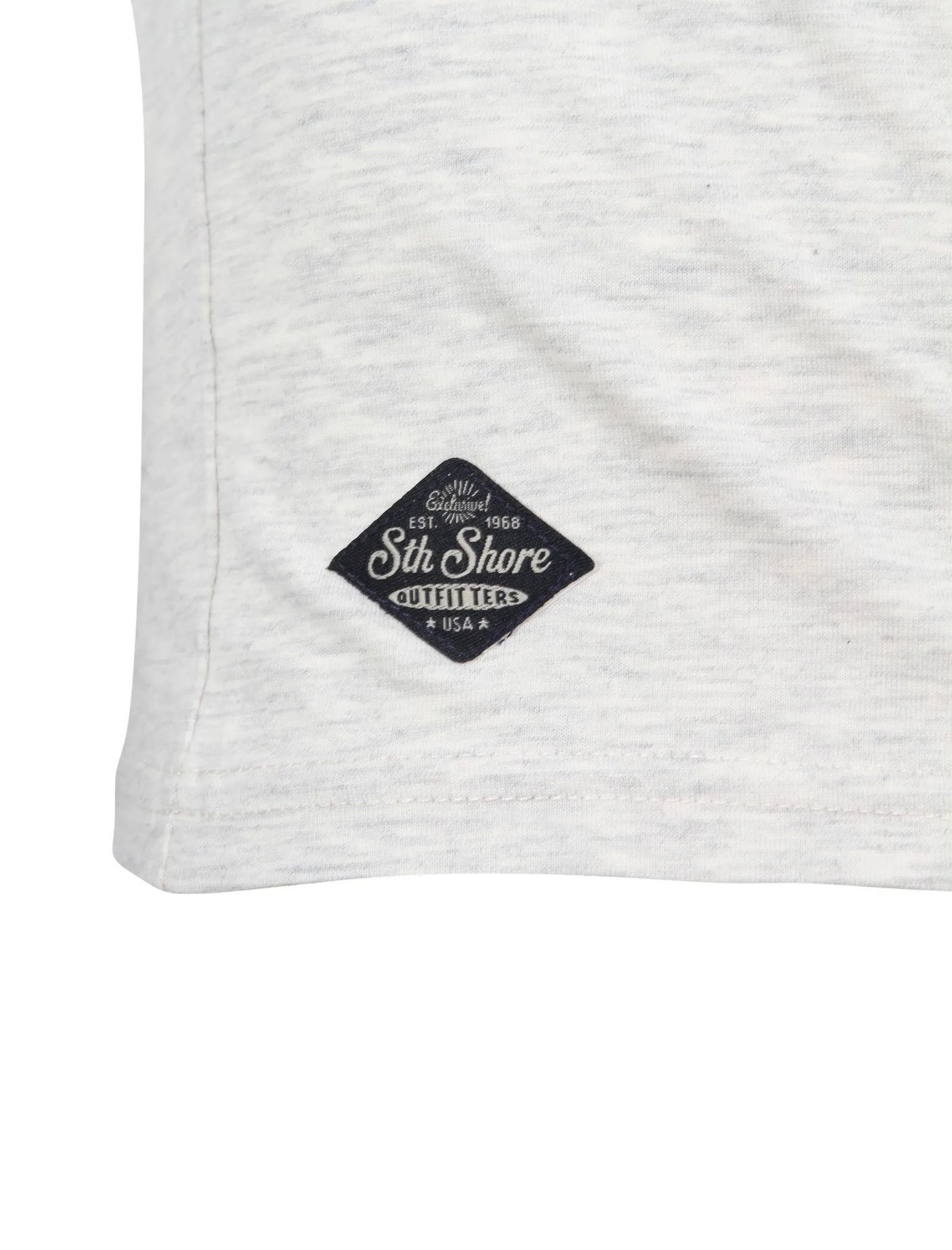 Shack Motif Cotton Crew Neck T-Shirt In Oatgrey Marl - South Shore sold by Tokyo Laundry product image thumbnail 4