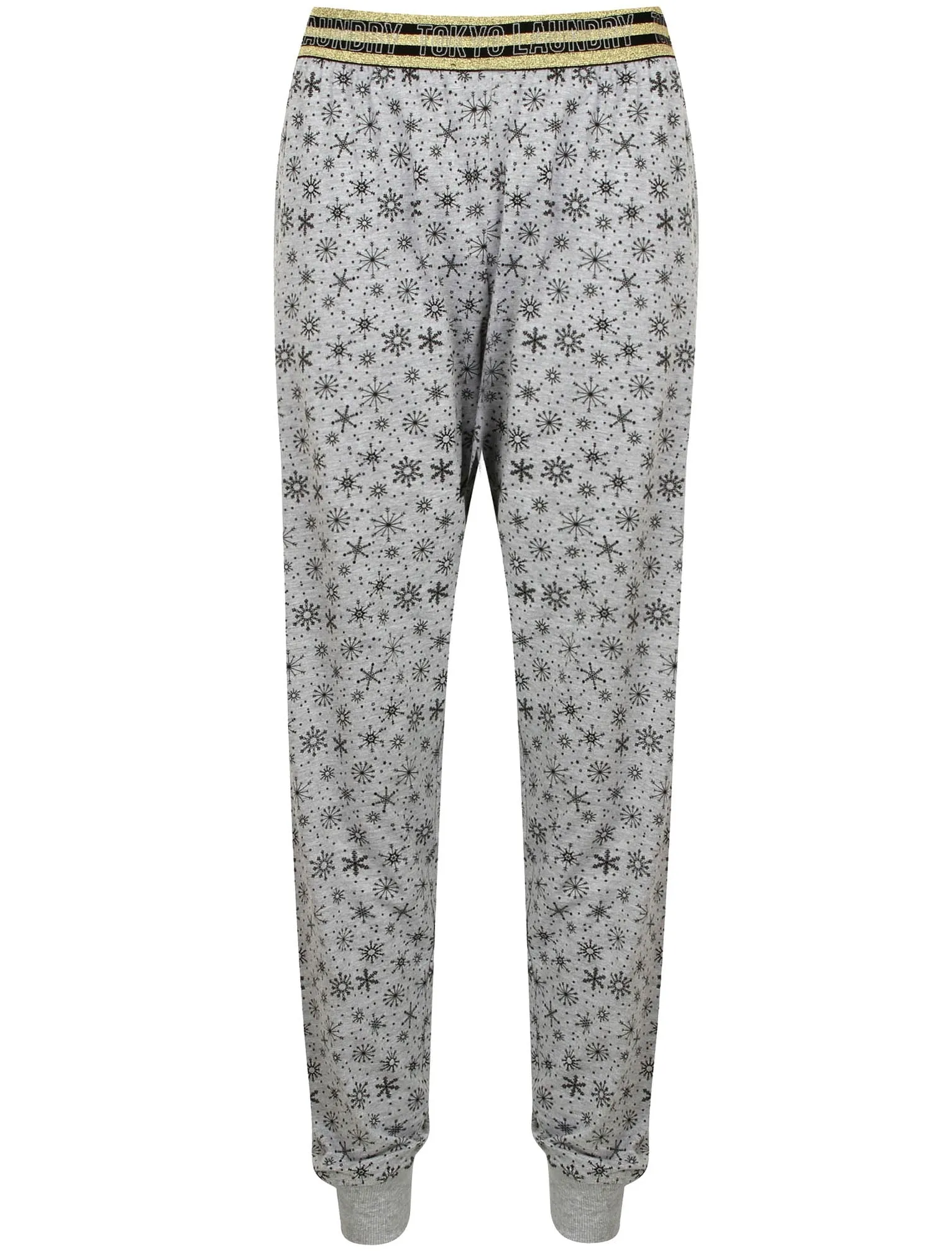 Alice Snowflake Print Cotton Lounge Pants in Light Grey Marl - Tokyo Laundry sold by Tokyo Laundry product image thumbnail 4