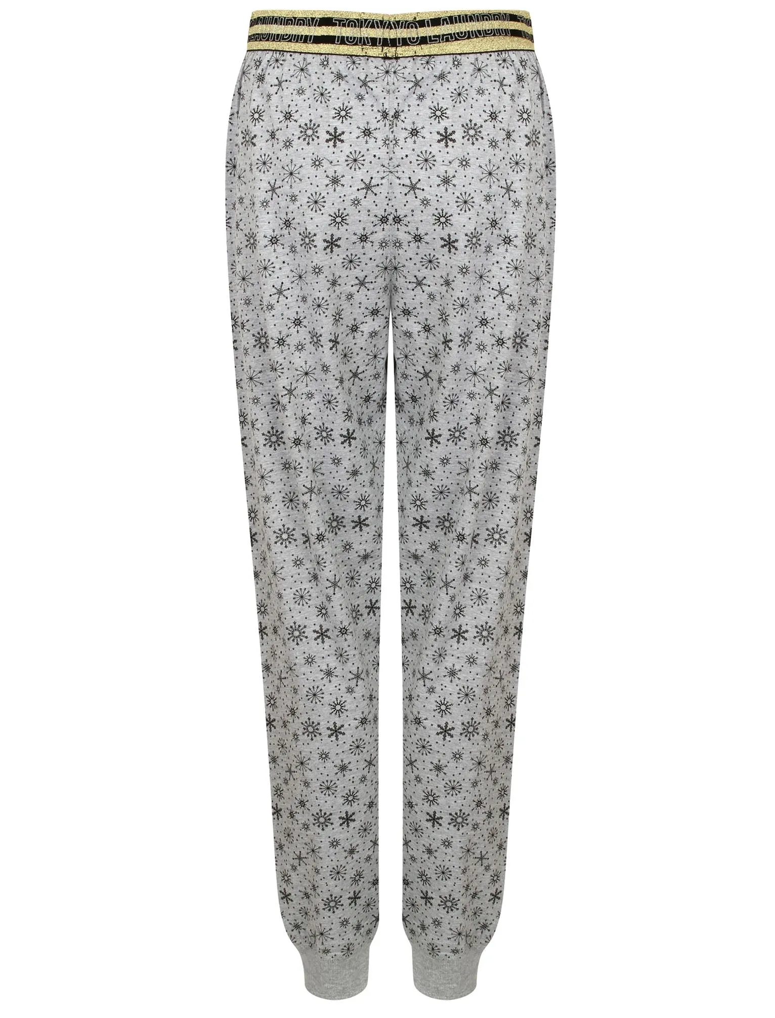 Alice Snowflake Print Cotton Lounge Pants in Light Grey Marl - Tokyo Laundry sold by Tokyo Laundry product image thumbnail 5