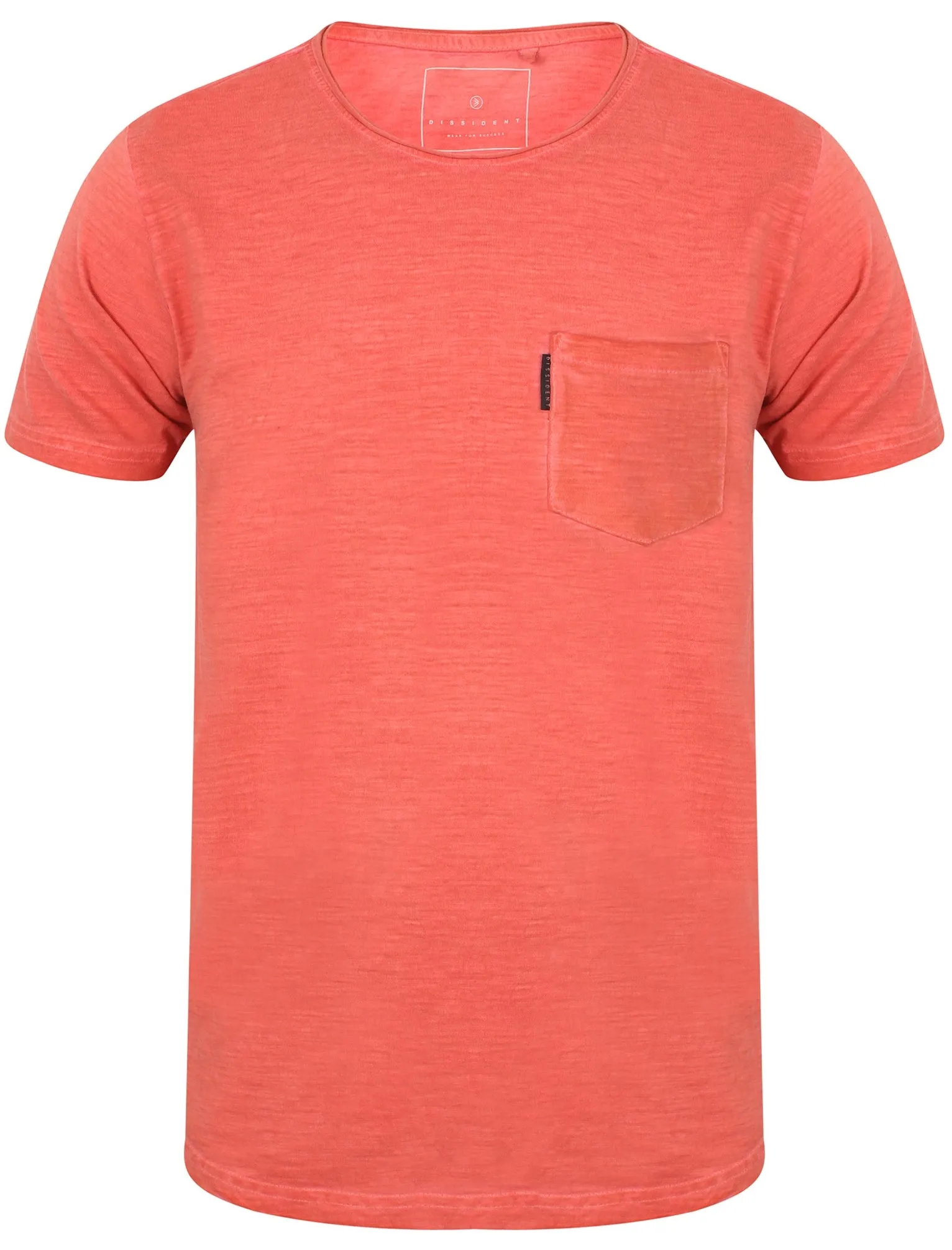 Flicker Cotton Slub Crew Neck T-Shirt With Pocket In Faded Rose - Dissident sold by Tokyo Laundry