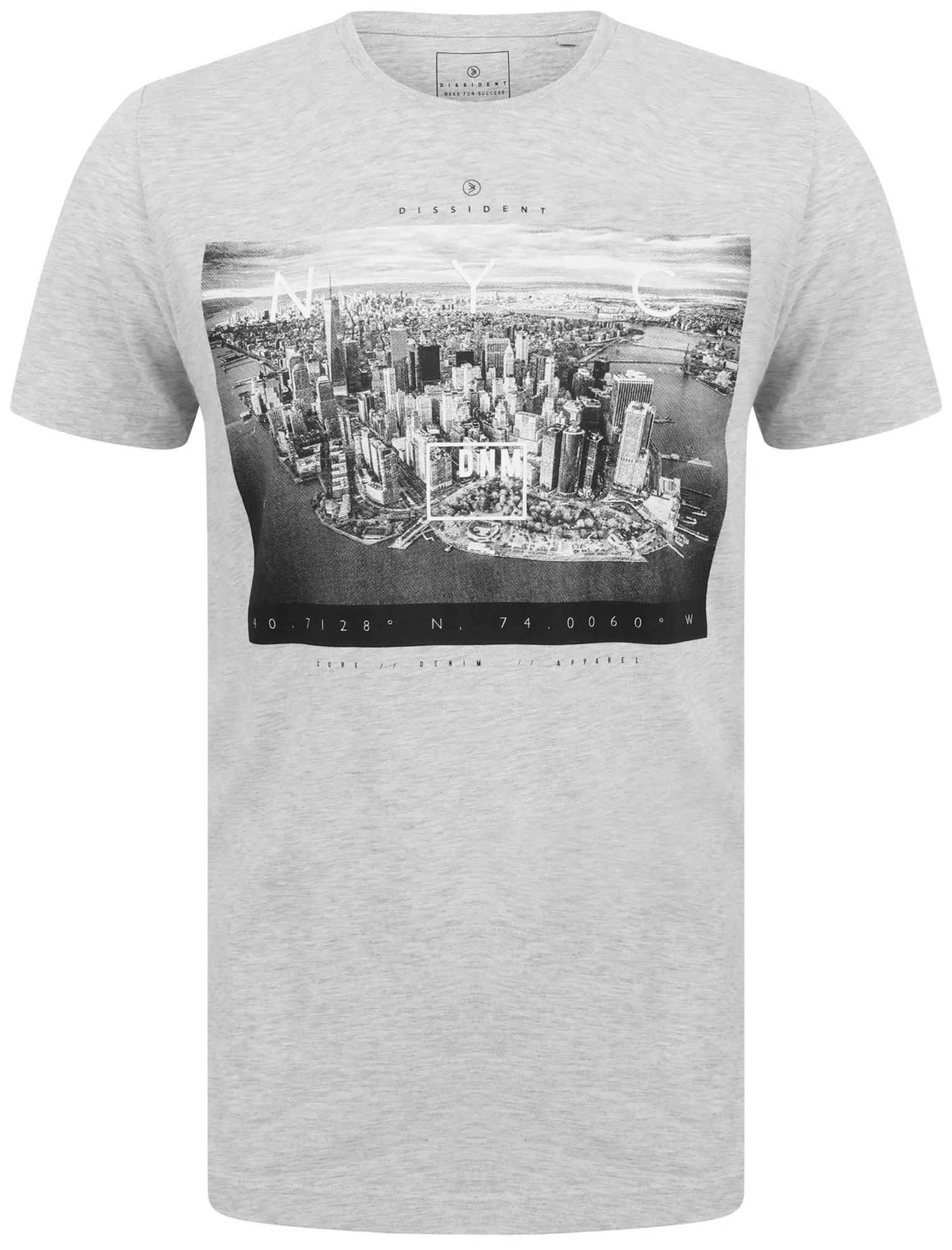 Lori NYC Skyscraper Motif Cotton Jersey T-Shirt In Heather Grey Marl - Dissident sold by Tokyo Laundry