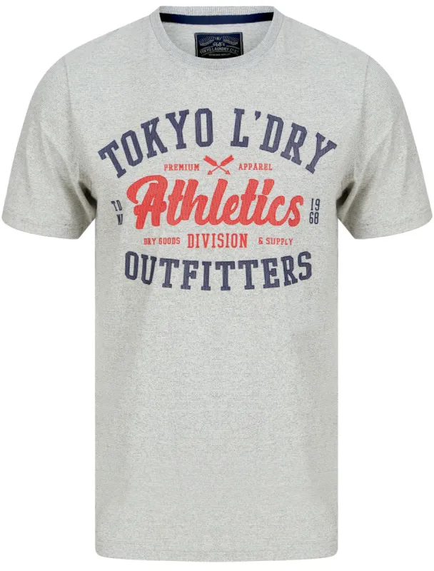Cloud Motif Microstripe Cotton Jersey T-Shirt In Light Grey - Tokyo Laundry sold by Tokyo Laundry