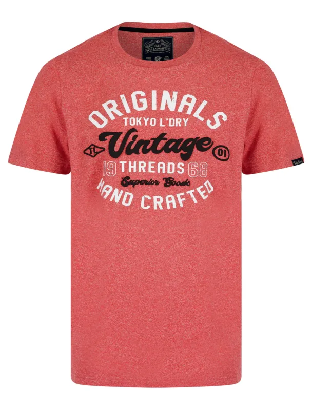 Enter Motif Cotton Jersey Grindle T-Shirt in Light Red - Tokyo Laundry sold by Tokyo Laundry