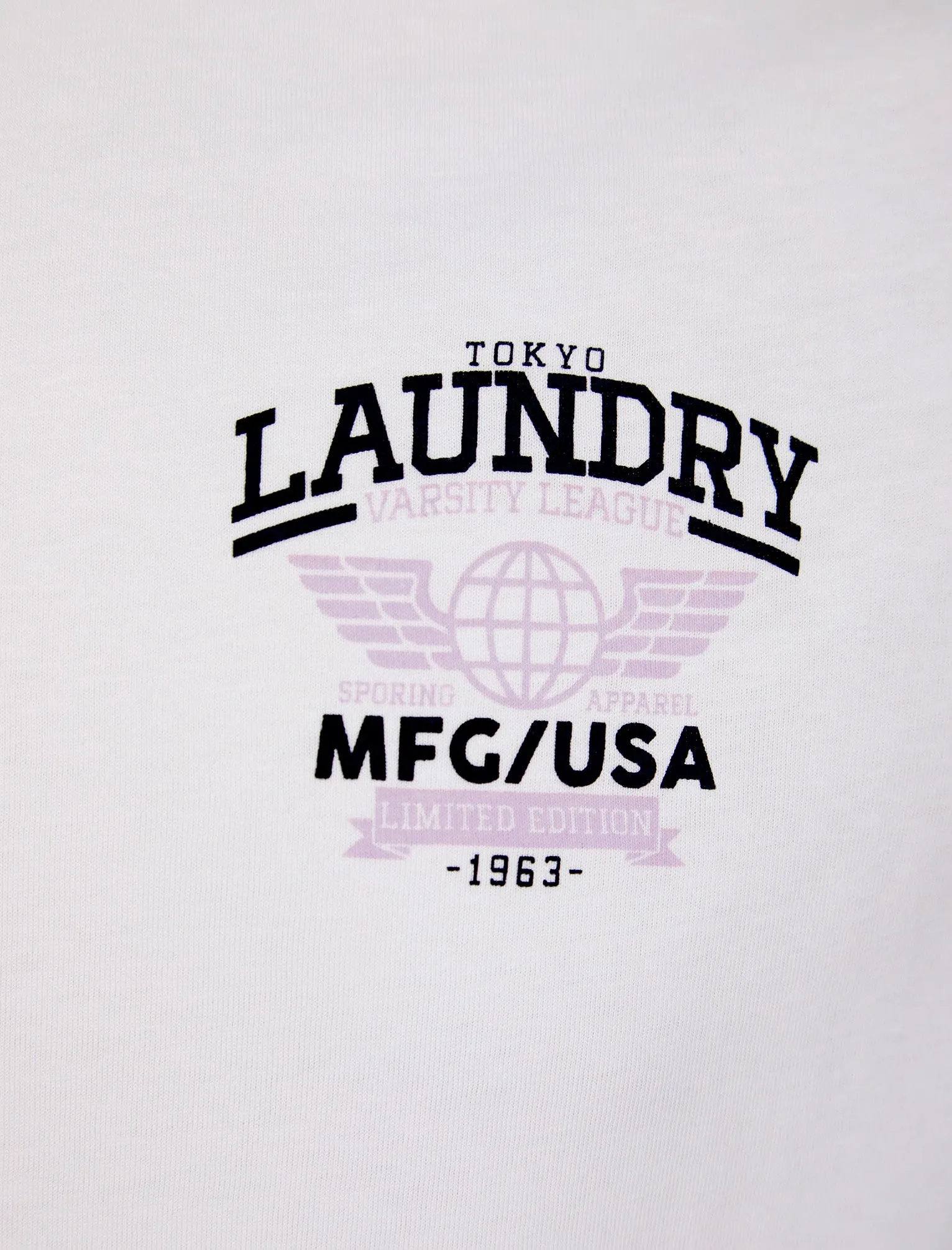 Makita Baseball Style Raglan Sleeve Cotton Jersey Crew Neck T-Shirt in Lilac Breeze - Tokyo Laundry sold by Tokyo Laundry product image thumbnail 4
