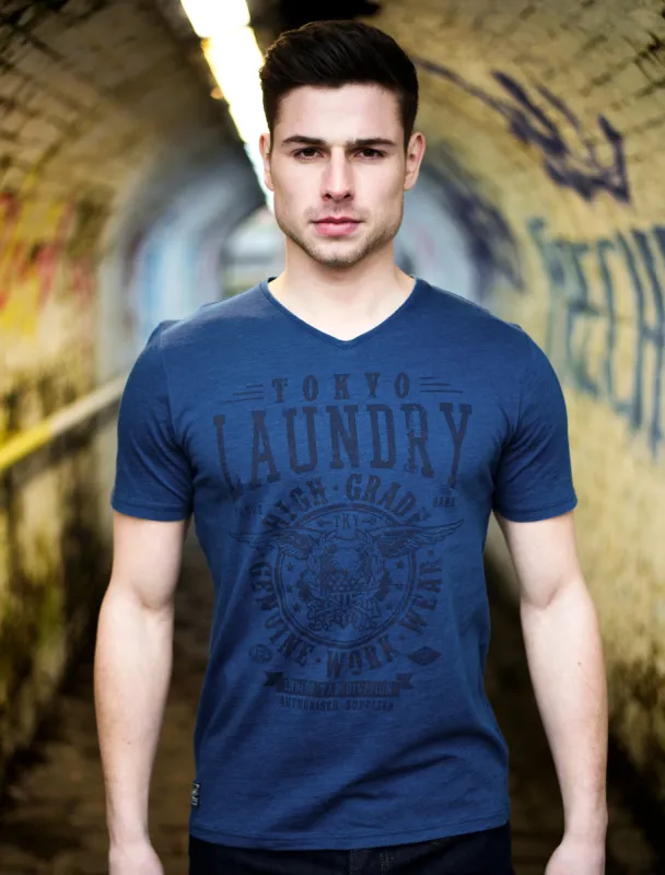 Brander T-shirt in Light Indigo - Tokyo Laundry sold by Tokyo Laundry