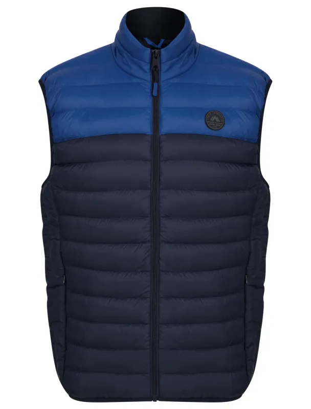 Yestin Colour Block Quilted Puffer Gilet with Fleece Lined Collar in Sodalite Blue - Tokyo Laundry sold by Tokyo Laundry