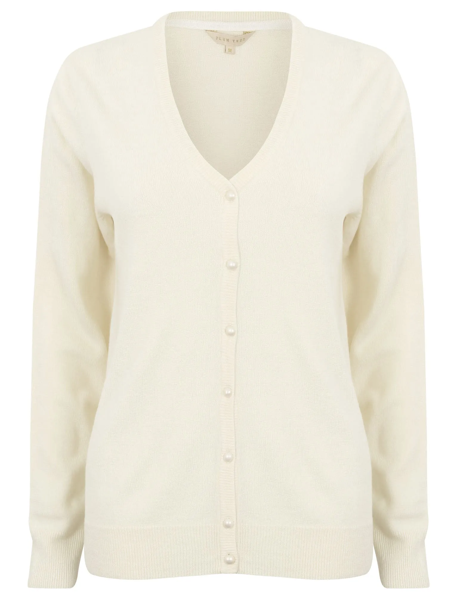 Monet V Neck Button Up Cardigan in Clean Cream - Plum Tree sold by Tokyo Laundry product image thumbnail 4