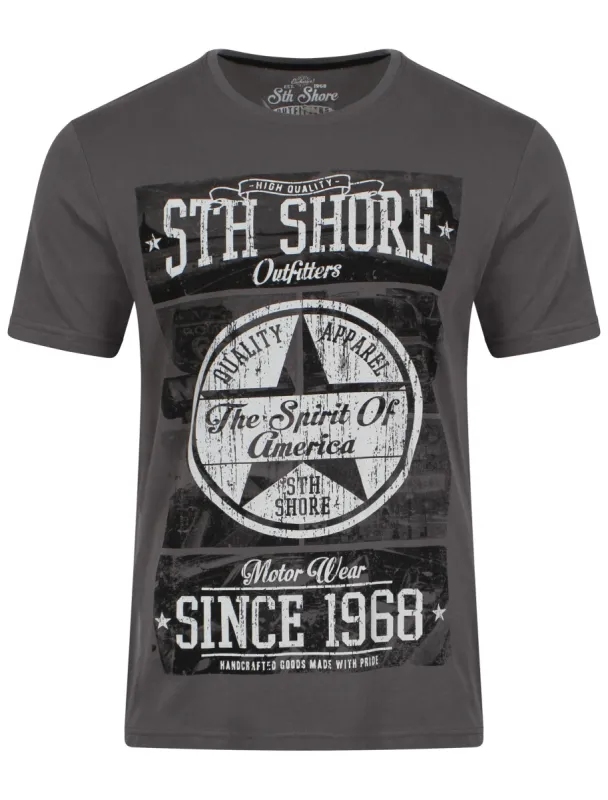 American Spirit Print T-Shirt in Graphite Grey  - South Shore sold by Tokyo Laundry