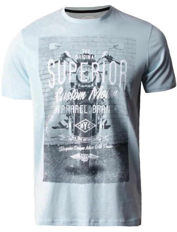 Superior Motif Cotton T-Shirt In Starlight Blue - South Shore sold by Tokyo Laundry
