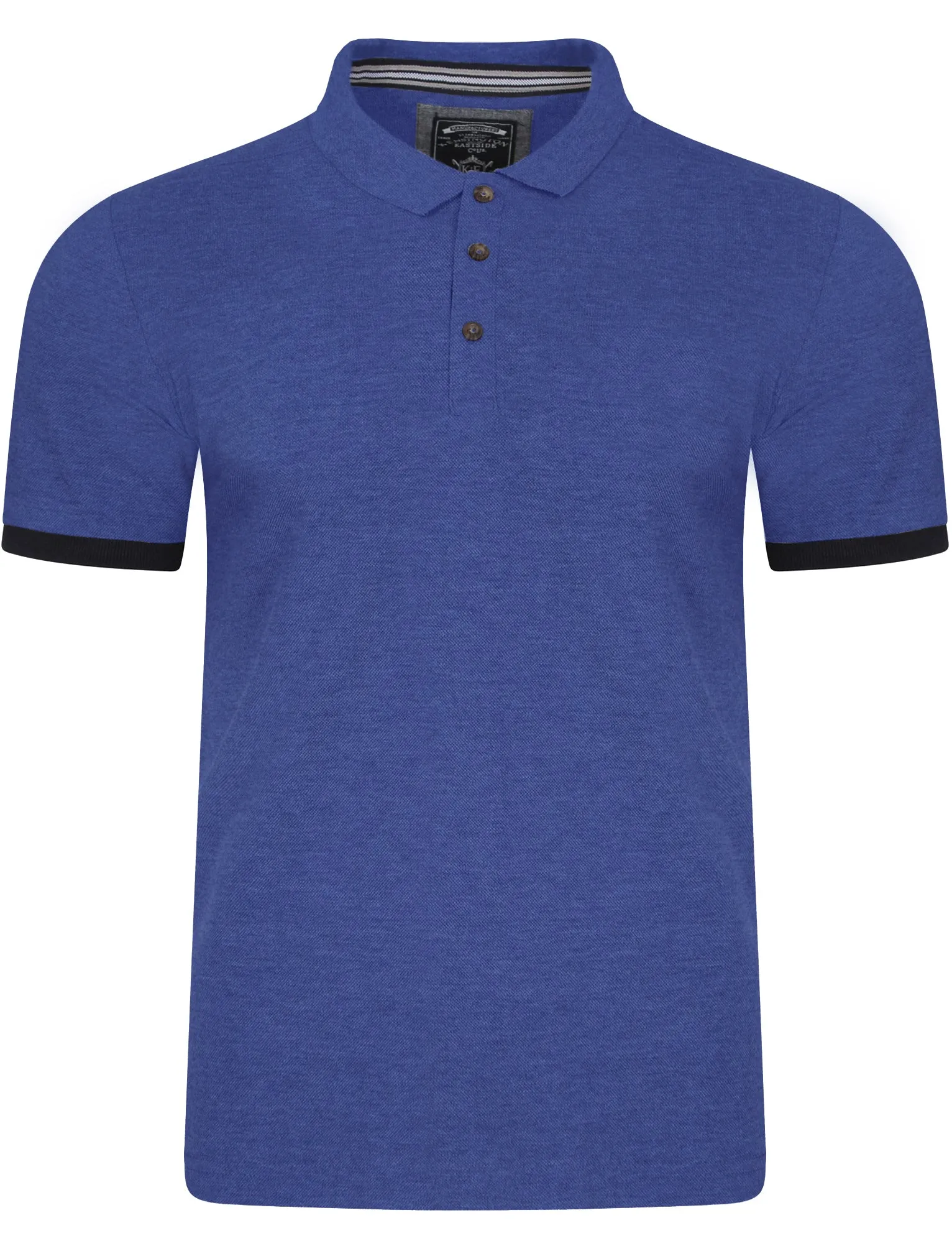 Daplyn Piqué Polo Shirt in Cornflower Blue Marl - Kensington Eastside sold by Tokyo Laundry