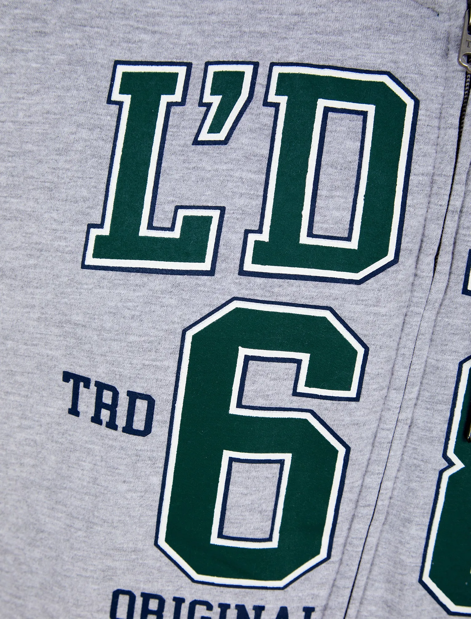 Heroic Motif Brushback Fleece Zip Through Hoodie in Light Grey Marl - Tokyo Laundry sold by Tokyo Laundry product image thumbnail 3