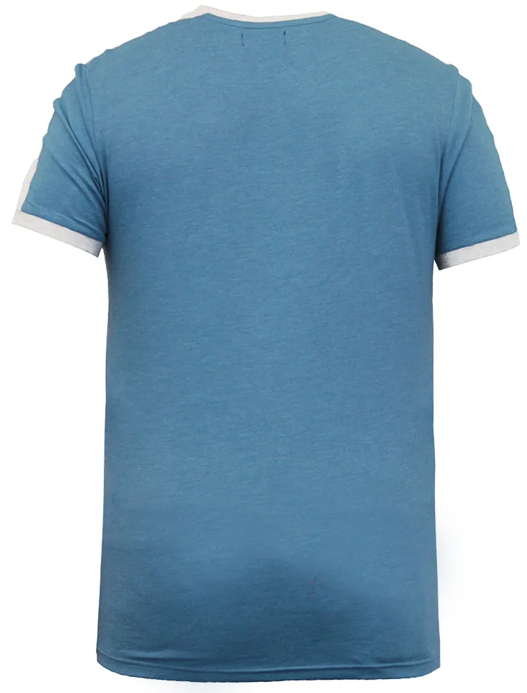 Pete Shoulder Panel Jersey Marl Ringer T-Shirt in Blue sold by Tokyo Laundry product image thumbnail 3