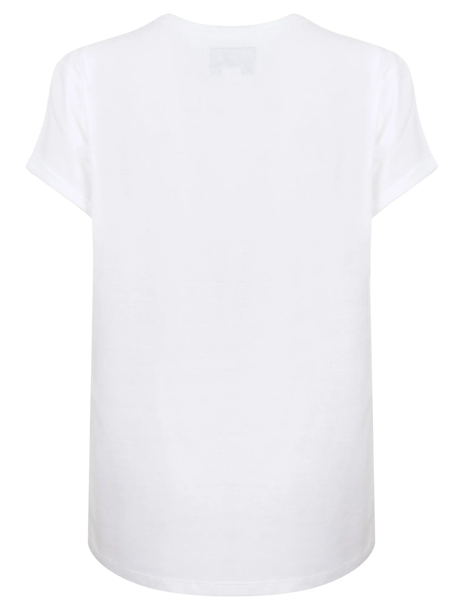 Womens Cotton T-Shirt with Turn-Up Sleeves In Optic White - Tokyo Laundry sold by Tokyo Laundry product image thumbnail 3