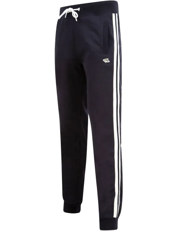 Louis Brushback Fleece Cuffed Joggers with Racer Stripe Detail in Sky Captain Navy - Le Shark sold by Tokyo Laundry