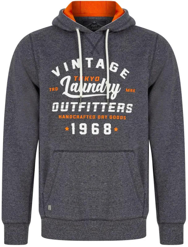 Swifter Motif Brushback Fleece Pullover Hoodie in Navy - Tokyo Laundry sold by Tokyo Laundry