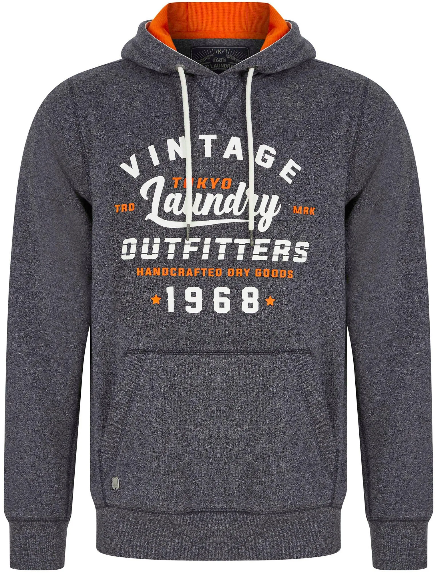 Swifter Motif Brushback Fleece Pullover Hoodie in Navy - Tokyo Laundry sold by Tokyo Laundry