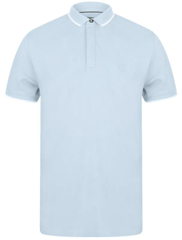Stable Cotton Pique Polo Shirt with Tipping in Skyway - Kensington Eastside sold by Tokyo Laundry