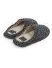 Chuck Faux Wool Mule Slippers with Sherpa Fleece Lining in Grey Herringbone - Tokyo Laundry sold by Tokyo Laundry