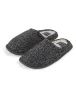 Chuck Faux Wool Mule Slippers with Sherpa Fleece Lining in Grey Herringbone - Tokyo Laundry sold by Tokyo Laundry