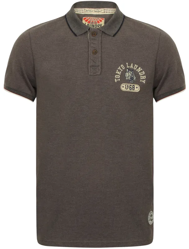 Tiger Bay Pique Polo Shirt in Dark Grey Marl - Tokyo Laundry sold by Tokyo Laundry