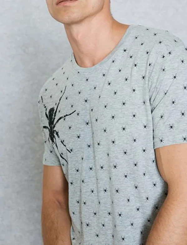 Militant Spider Print Crew Neck T-Shirt in Grey sold by Tokyo Laundry product image thumbnail 4