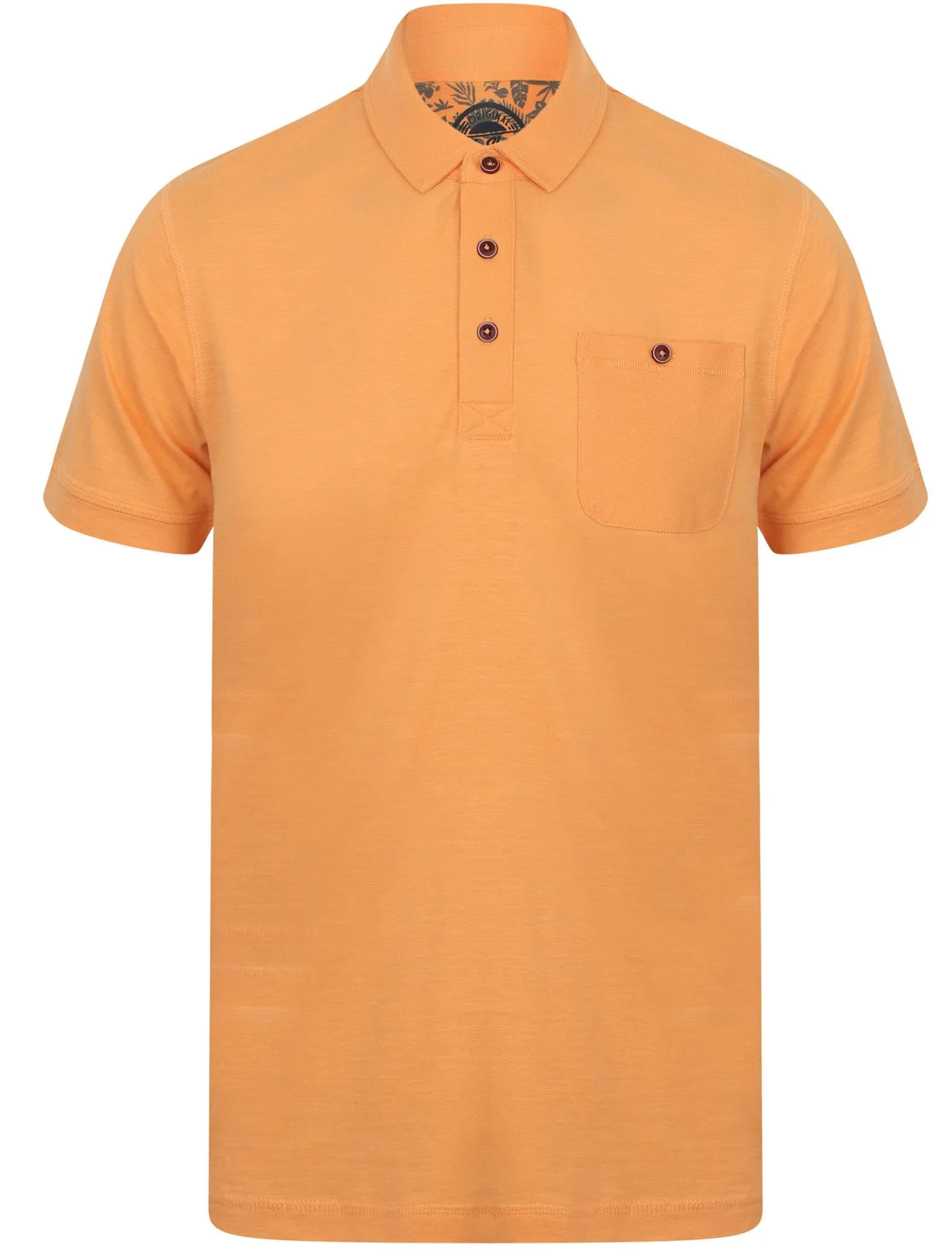 Plata Cotton Jersey Slub Polo Top In Pumpkin - South Shore sold by Tokyo Laundry
