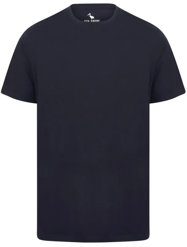 Clancy Basic Cotton Crew Neck T-Shirt In Navy - South Shore sold by Tokyo Laundry