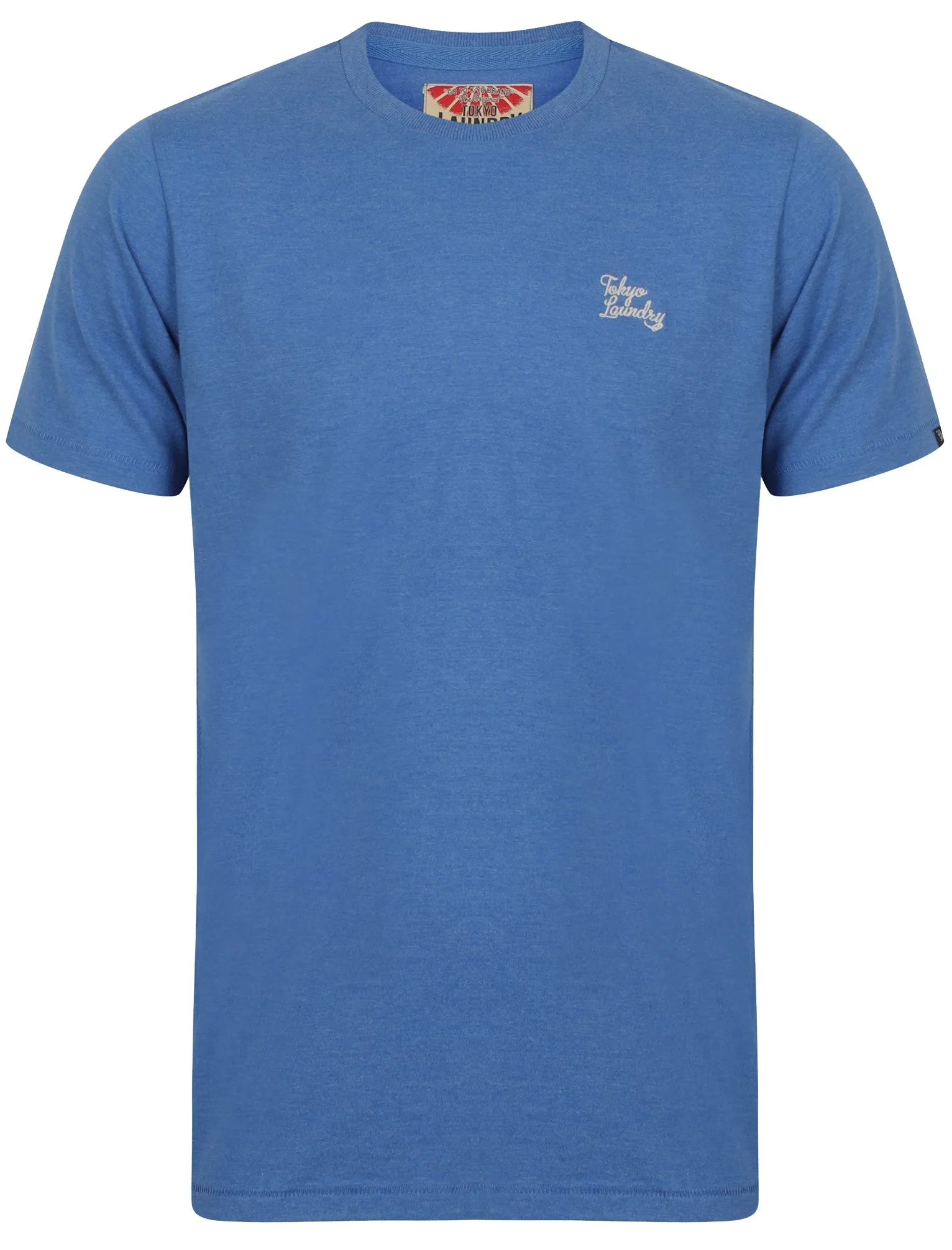 Montecarlo Crew Neck Cotton T-Shirt In Cornflower Blue Marl - Tokyo Laundry sold by Tokyo Laundry
