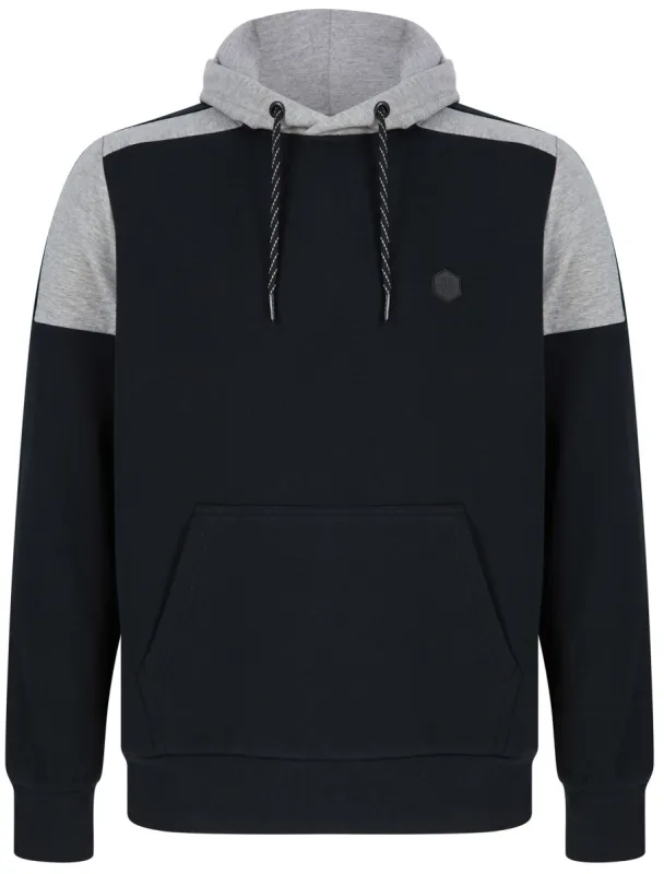 Phantom Block Panel Cotton Blend Pullover Hoodie in Jet Black - Dissident sold by Tokyo Laundry