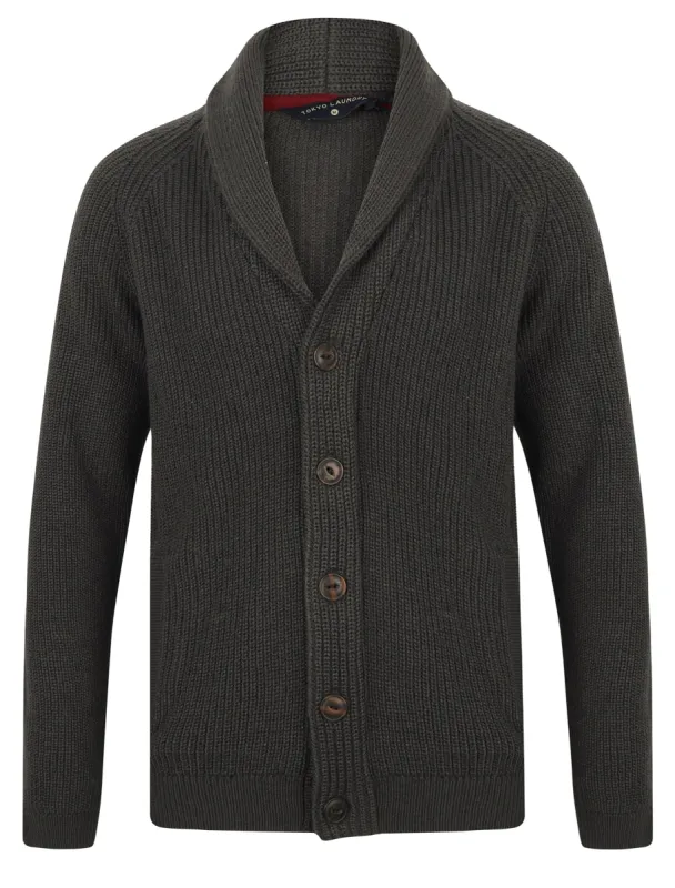 Totnes Soft Knit Shawl Neck Cardigan in Charcoal - Tokyo Laundry sold by Tokyo Laundry