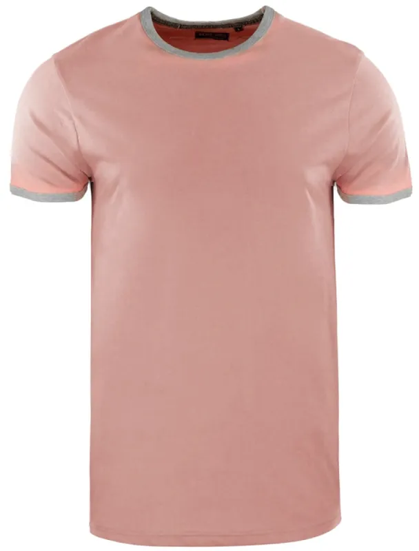TallonB Ringer Short Sleeve Cotton T-Shirt in Pink sold by Tokyo Laundry