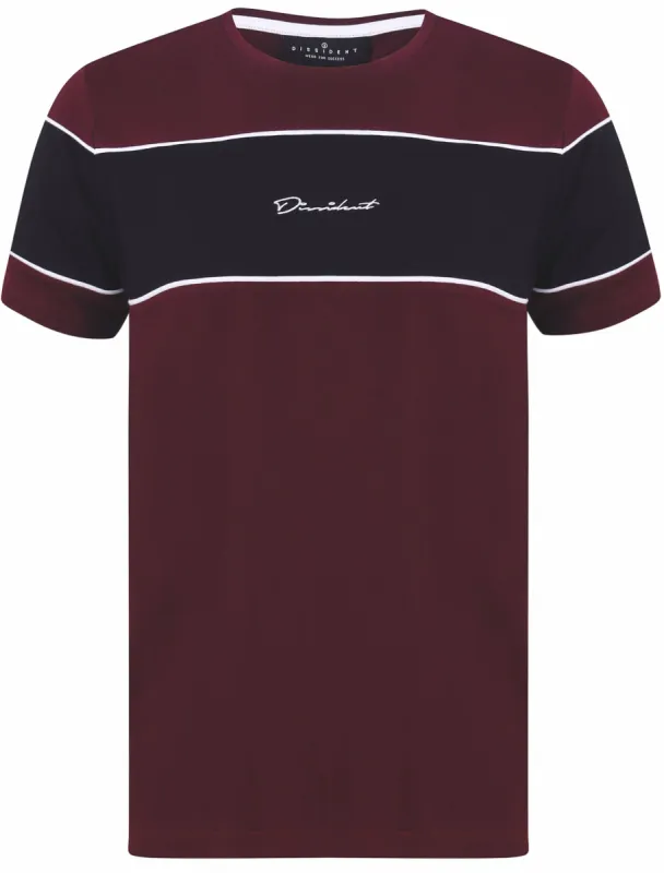 Marley Cotton Jersey T-Shirt with Contrast Panel in Winetasting - Dissident sold by Tokyo Laundry