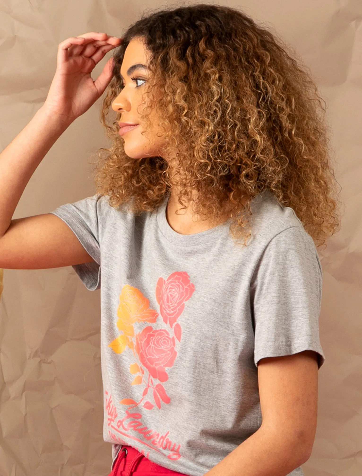 Calvia Ombre Motif Cotton Jersey T-Shirt in Light Grey Marl - Tokyo Laundry sold by Tokyo Laundry