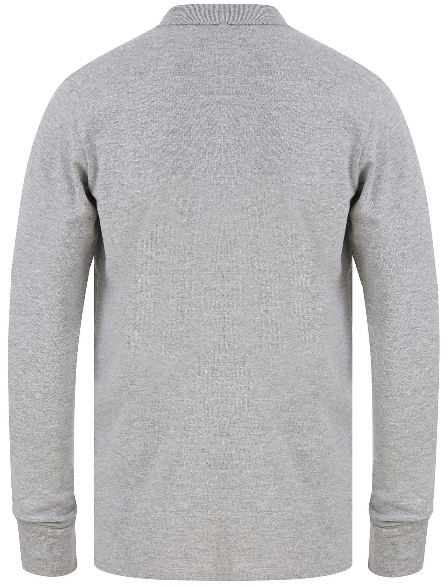 Seathwaite Long Sleeve Cotton Pique Polo Shirt in Light Grey Marl - Tokyo Laundry sold by Tokyo Laundry product image thumbnail 2