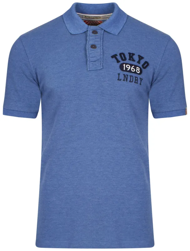 Point Lowe Polo Shirt in Cornflower Blue Marl - Tokyo Laundry sold by Tokyo Laundry