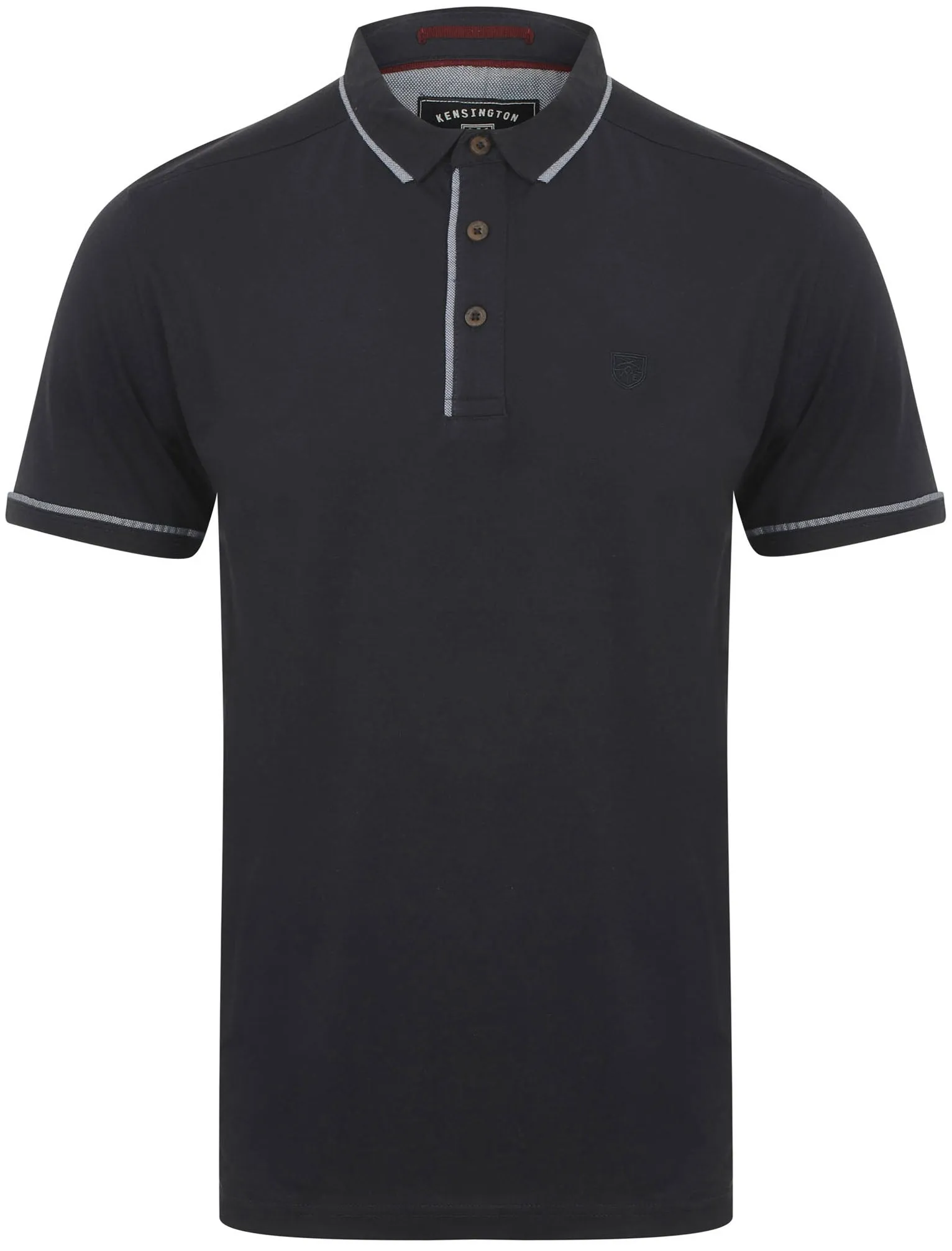 Low Cotton Jersey Polo Shirt with Trims in True Navy - Kensington Eastside sold by Tokyo Laundry