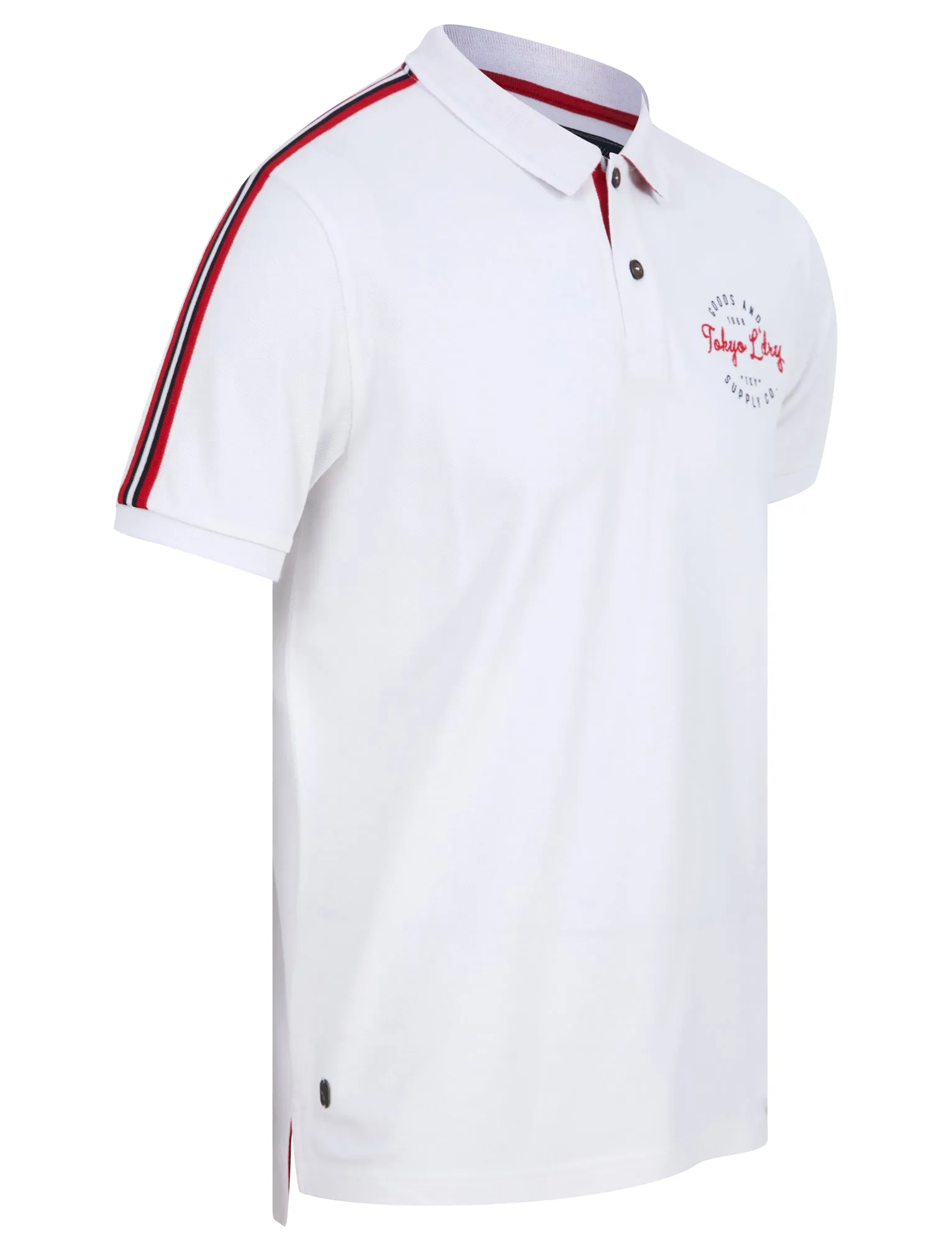 Taper Cotton Pique Polo Shirt in Optic White - Tokyo Laundry sold by Tokyo Laundry