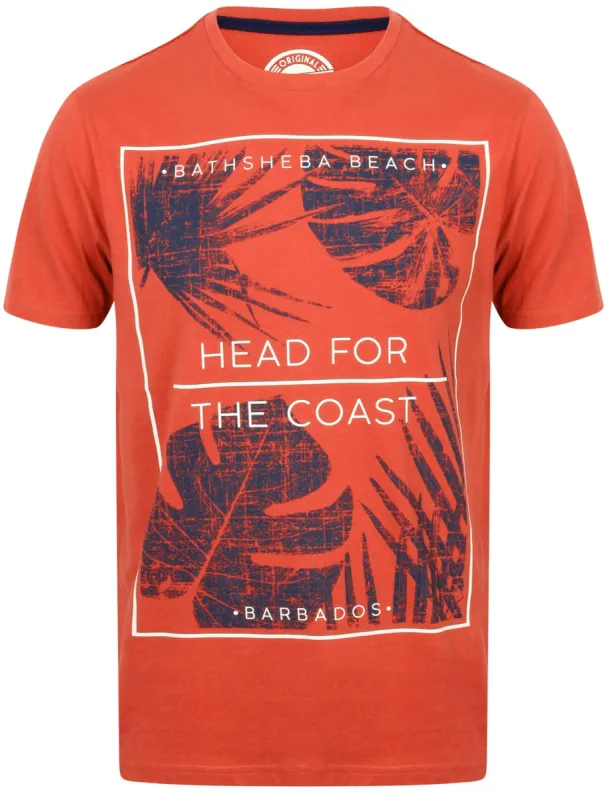 Head For The Coast Cotton T-Shirt In Garnet Rose - South Shore sold by Tokyo Laundry