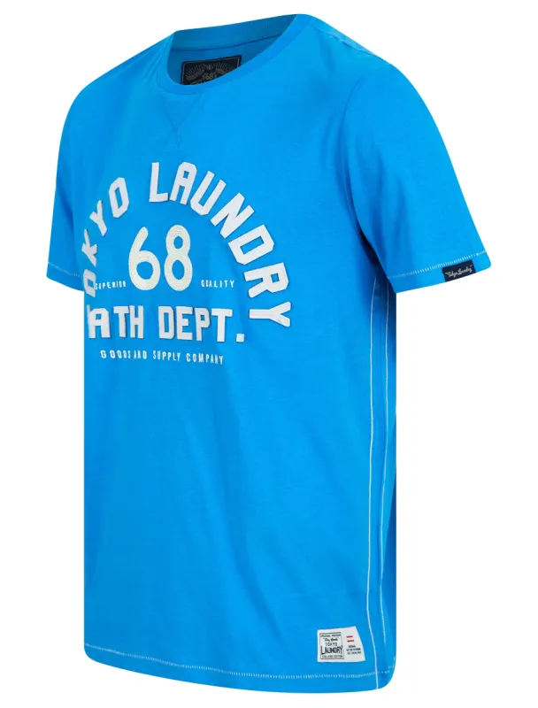Hamberts 2 Felt Applique Motif Cotton Jersey T-Shirt in Blithe Blue - Tokyo Laundry sold by Tokyo Laundry