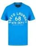 Hamberts 2 Felt Applique Motif Cotton Jersey T-Shirt in Blithe Blue - Tokyo Laundry sold by Tokyo Laundry