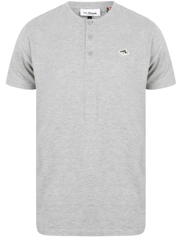 Kingshold Cotton Jersey Henley T-Shirt in Light Grey Marl - Le Shark sold by Tokyo Laundry