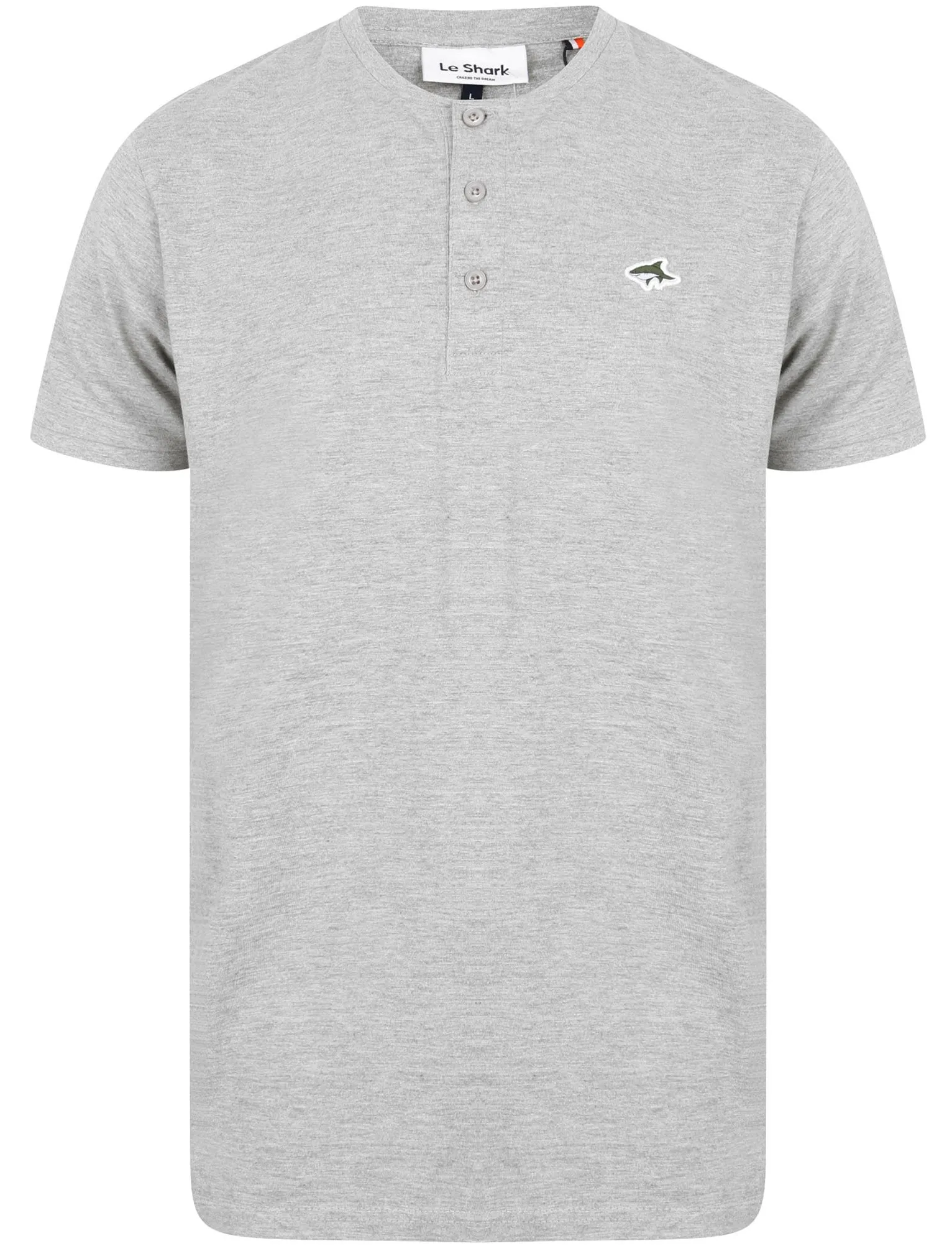 Kingshold Cotton Jersey Henley T-Shirt in Light Grey Marl - Le Shark sold by Tokyo Laundry
