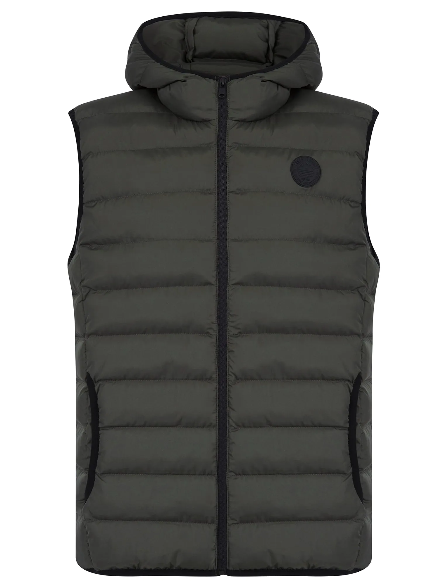 Tamaki Quilted Puffer Gilet with Hood in Khaki - Tokyo Laundry sold by Tokyo Laundry