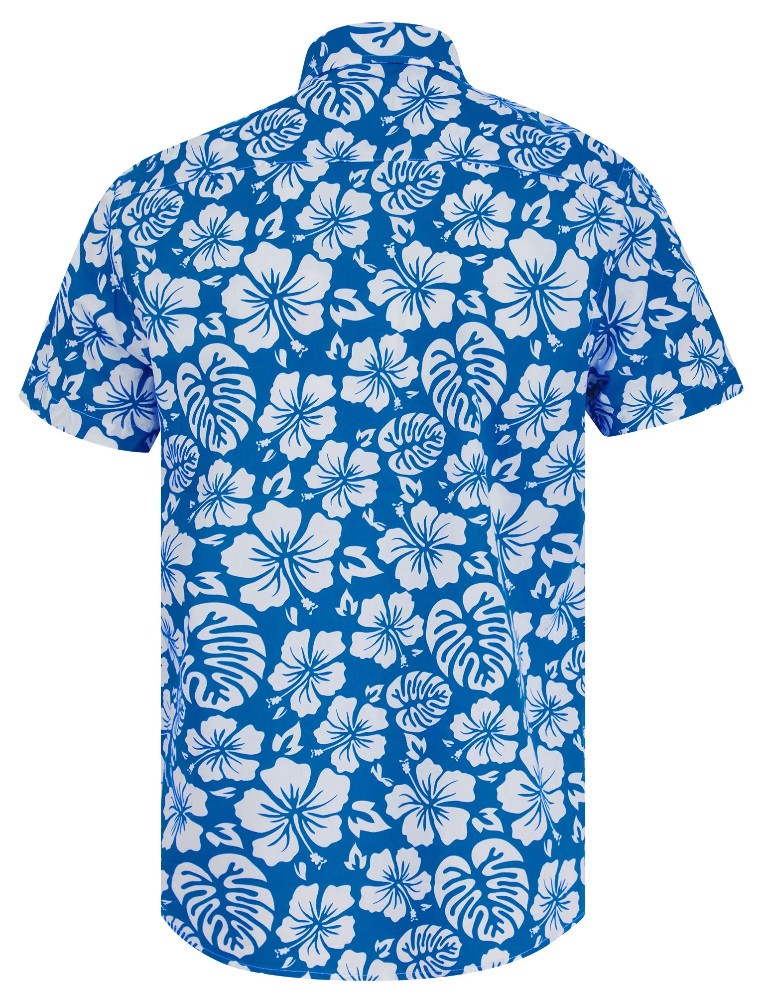 Hamoa Tropical Floral Print Short Sleeve Cotton Poplin Hawaiian Shirt in Super Sonic - Tokyo Laundry sold by Tokyo Laundry product image thumbnail 2