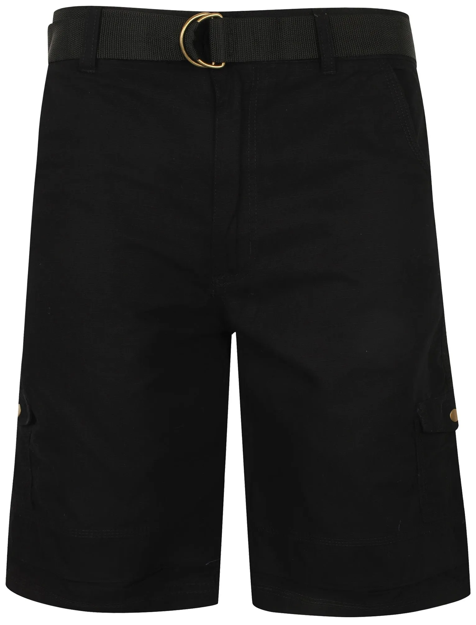 Juno Ripstop Cotton Cargo Shorts with Belt In Black sold by Tokyo Laundry