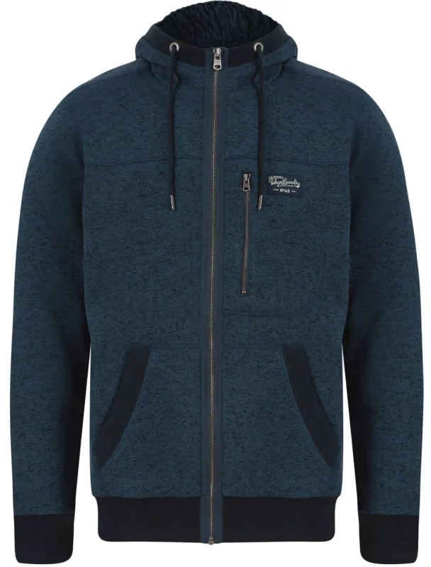 Eastfield Chunky Zip Through Hoodie With Borg Lining In Gibraltar Sea - Tokyo Laundry sold by Tokyo Laundry