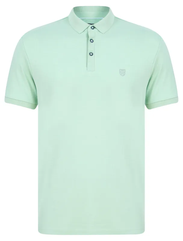 Penfold Cotton Rich Woven Polo Shirt in Silt Green - Kensington Eastside sold by Tokyo Laundry