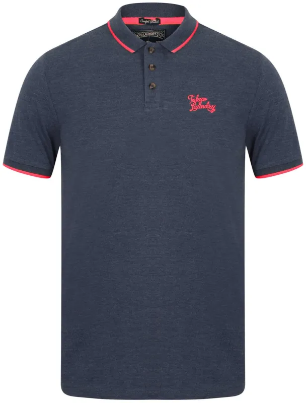 Lilestone 2 Cotton Pique Polo Shirt In Mood Indigo Marl - Tokyo Laundry made by Tokyo Laundry