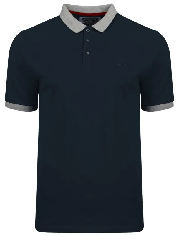 Geary Piqué Polo Shirt In True Navy - Kensington Eastside sold by Tokyo Laundry