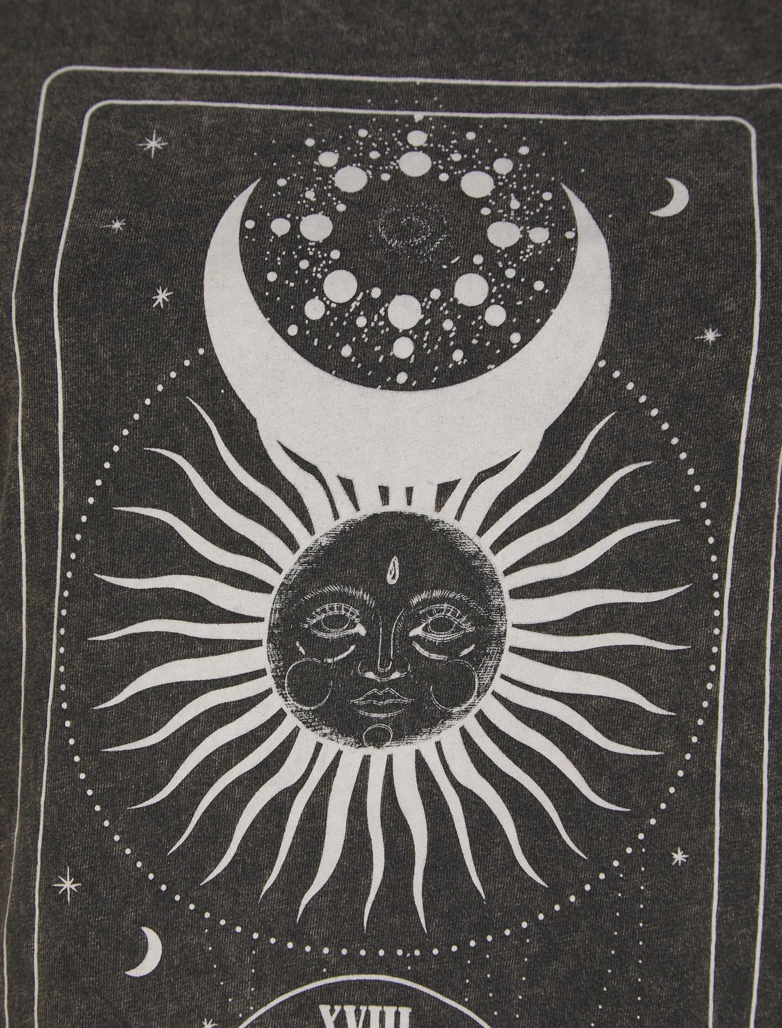 Celestial Motif Acid Wash Cotton T-Shirt in Pirate Black - Weekend Vibes sold by Tokyo Laundry product image thumbnail 3